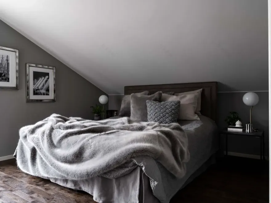 瑞典高山现代暗色调住宅设计-16