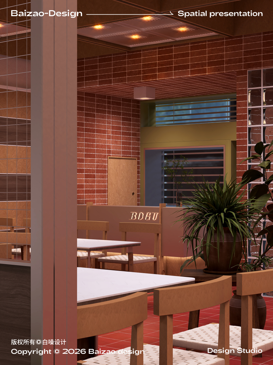 一场关于色彩与光线的构建 韩料店空间设计-15