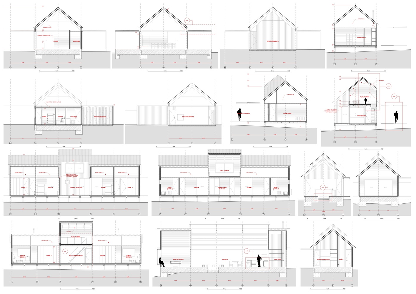 智利红木森林中的周末度假屋-19