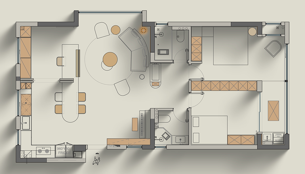 暖色原木风 · 义乌蒲荷花苑住宅设计-34