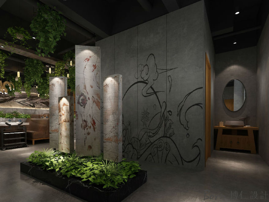 合肥火锅店餐厅设计装修公司 六扇门潮汕火锅店餐厅设计-14