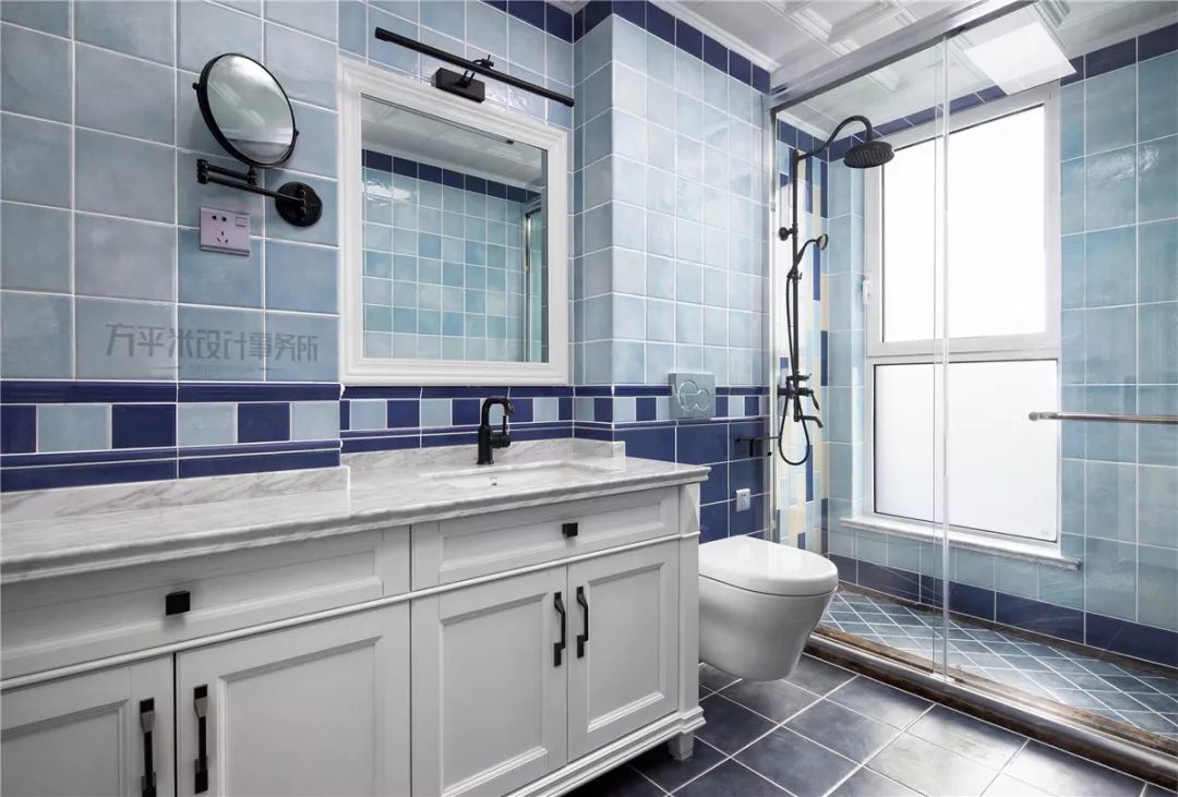 长夏方平米设计,美式平层大宅的优雅色彩碰撞-89