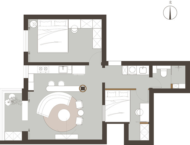 25万元二居73平米装修案例_效果图 - 主卧变客厅！北京夫妻73㎡二手房惊艳改造 - 设计本-20