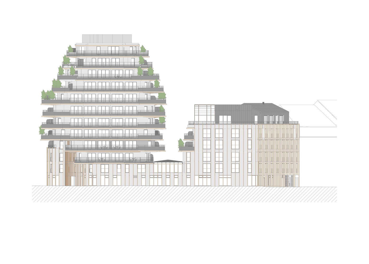 
将绿色和自然光融入集托儿所老年公寓一体的住宅楼设计 - 戈者设计 | 戈者设计-34