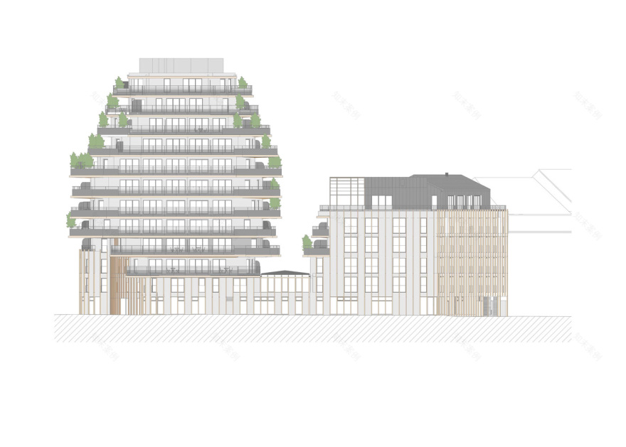 将绿色和自然光融入集托儿所老年公寓一体的住宅楼设计 - 戈者设计 | 戈者设计-34