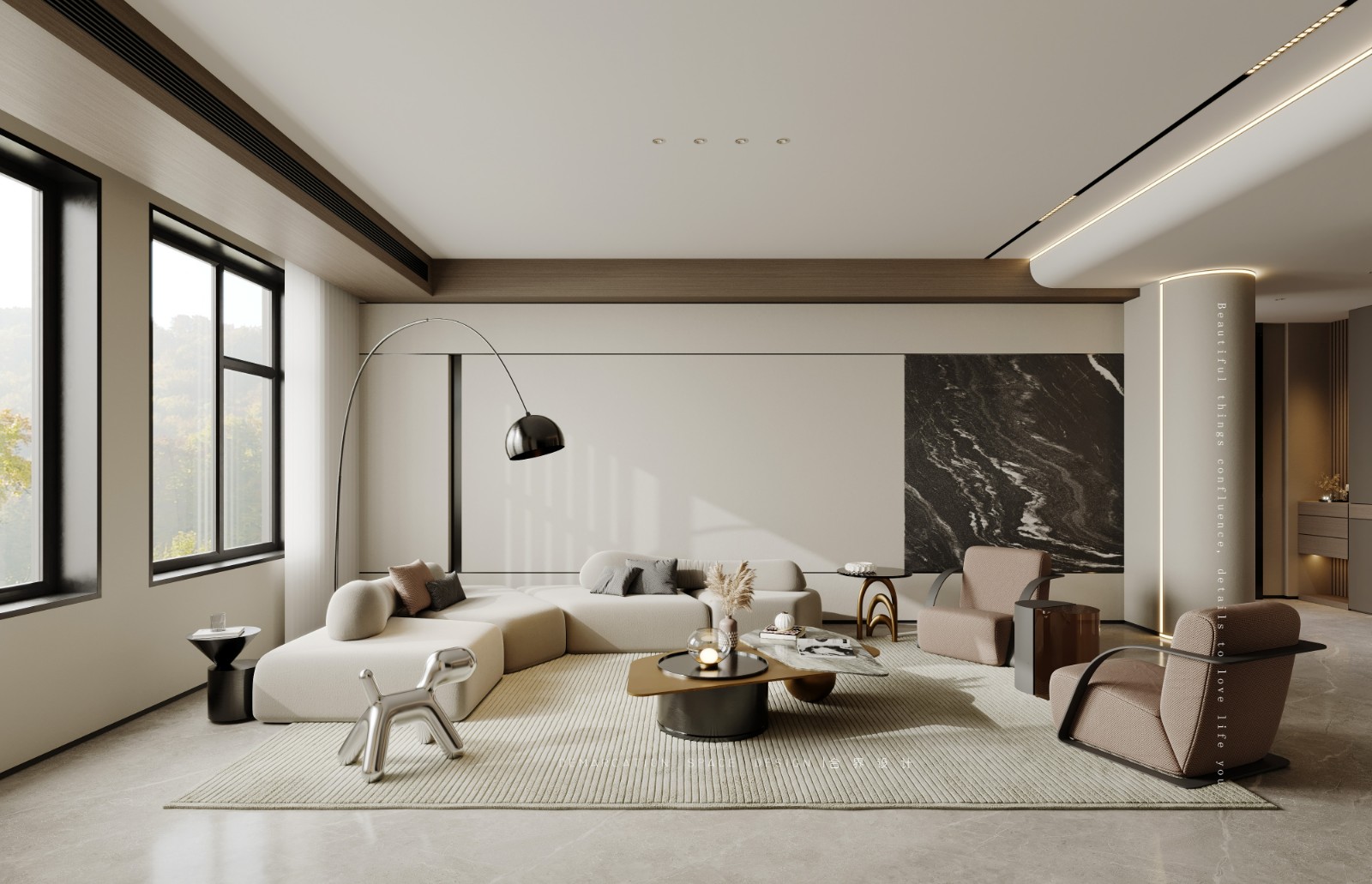 《焦糖拿铁》230㎡大平层私宅设计丨中国杭州丨合界设计-3