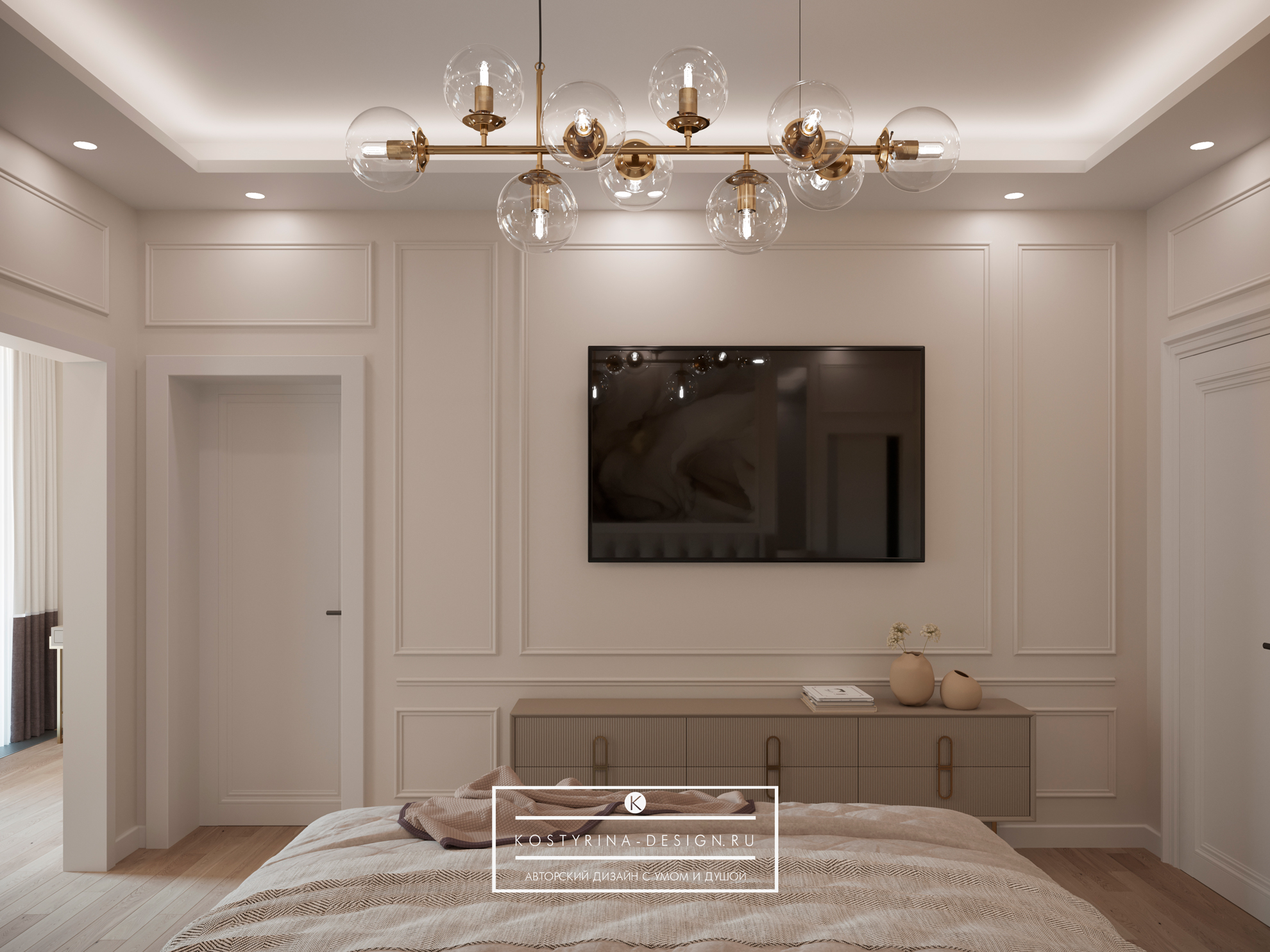 Проект интерьера мастер спальни с лоджией-2