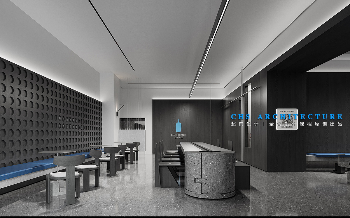 黑白构造 · 蓝瓶咖啡馆原创方案设计丨超前设计（超前创意设计教育）-24