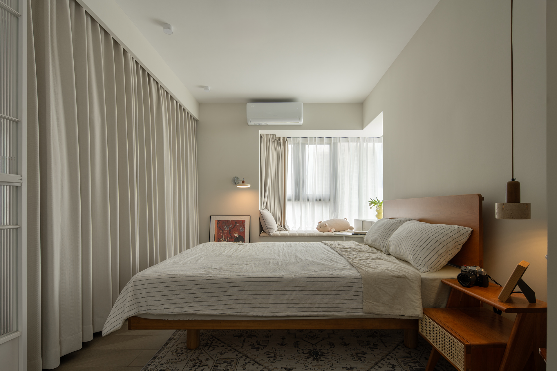 自由式客厅+日式四分离,治愈系的二人一猫-57