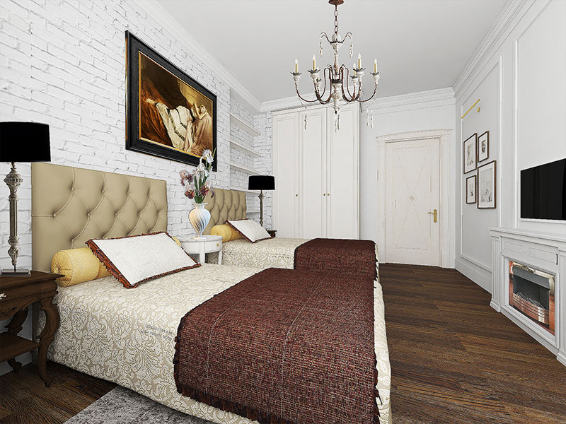 斯大林风格3室公寓室内设计项目丨俄罗斯莫斯科丨莫斯科“Studio.one”室内设计工作室-13