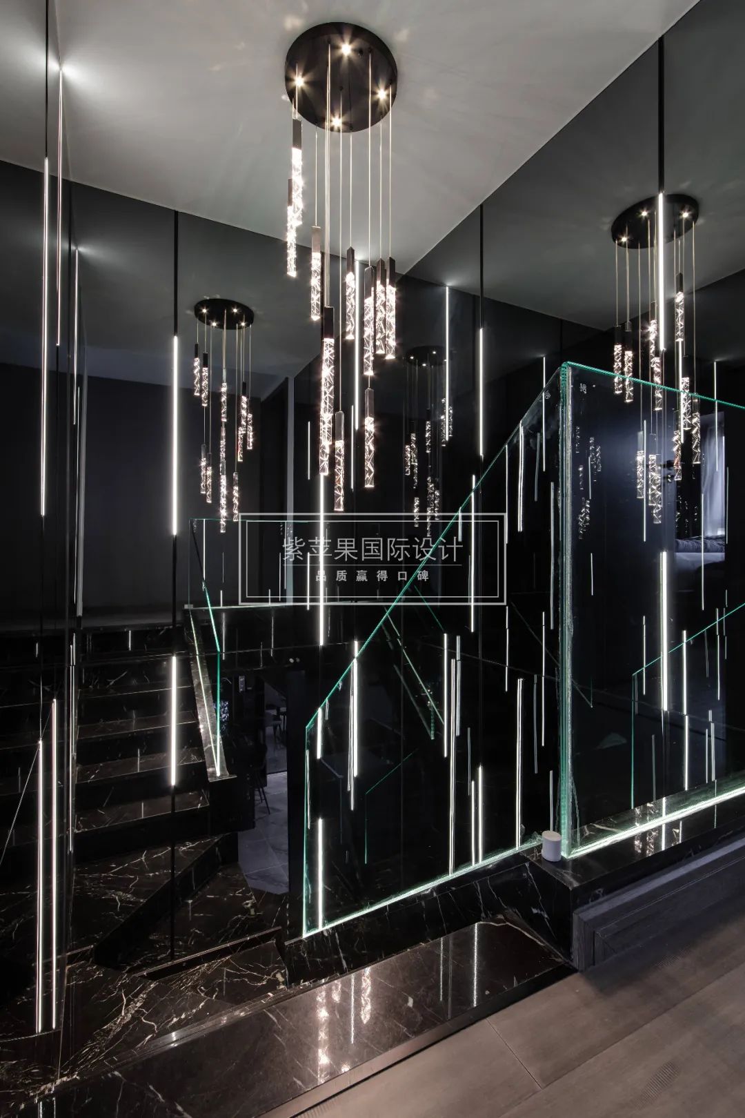 酒店式居家体验,170㎡现代风高级黑质感空间-28