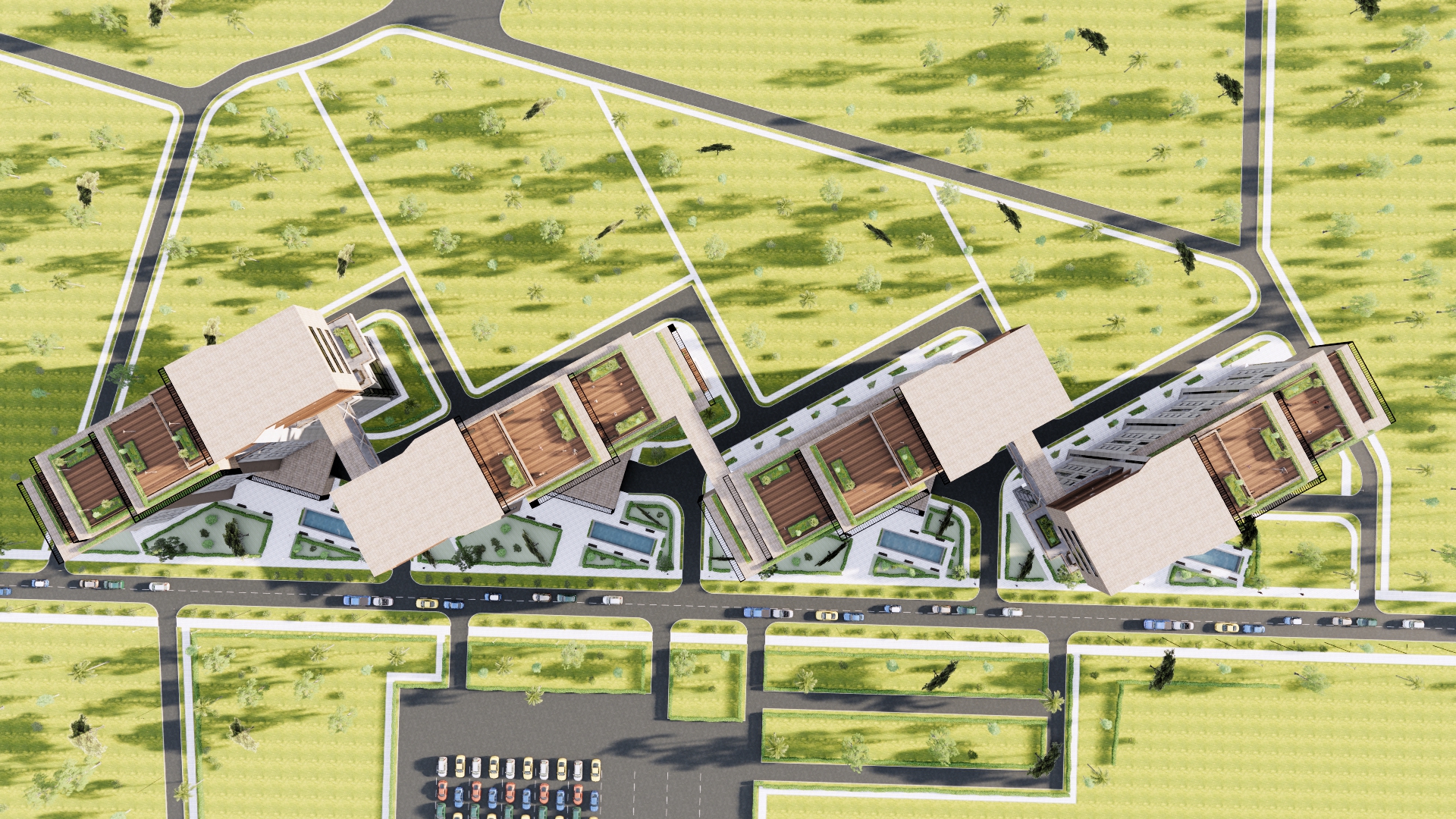 تصميم معماري ل4مباني اداريه وسكنيه في الشيخ زايد بمصر-31