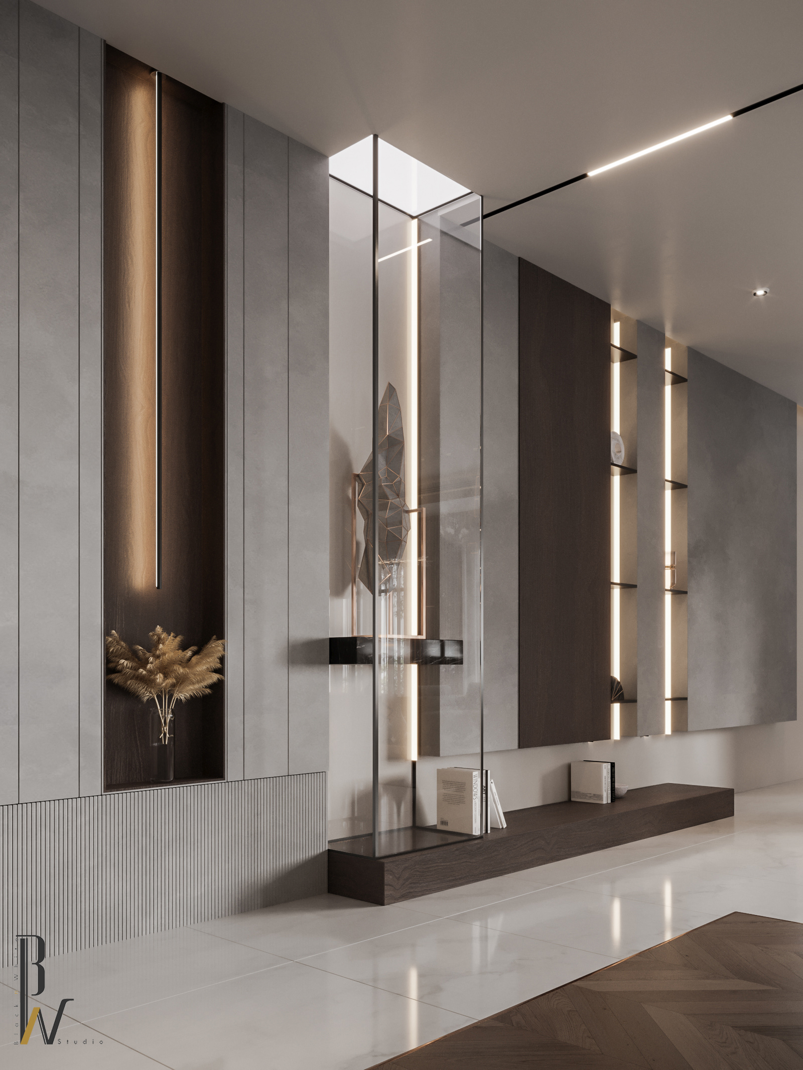 现代豪华大厅丨阿联酋丨Black N White-20