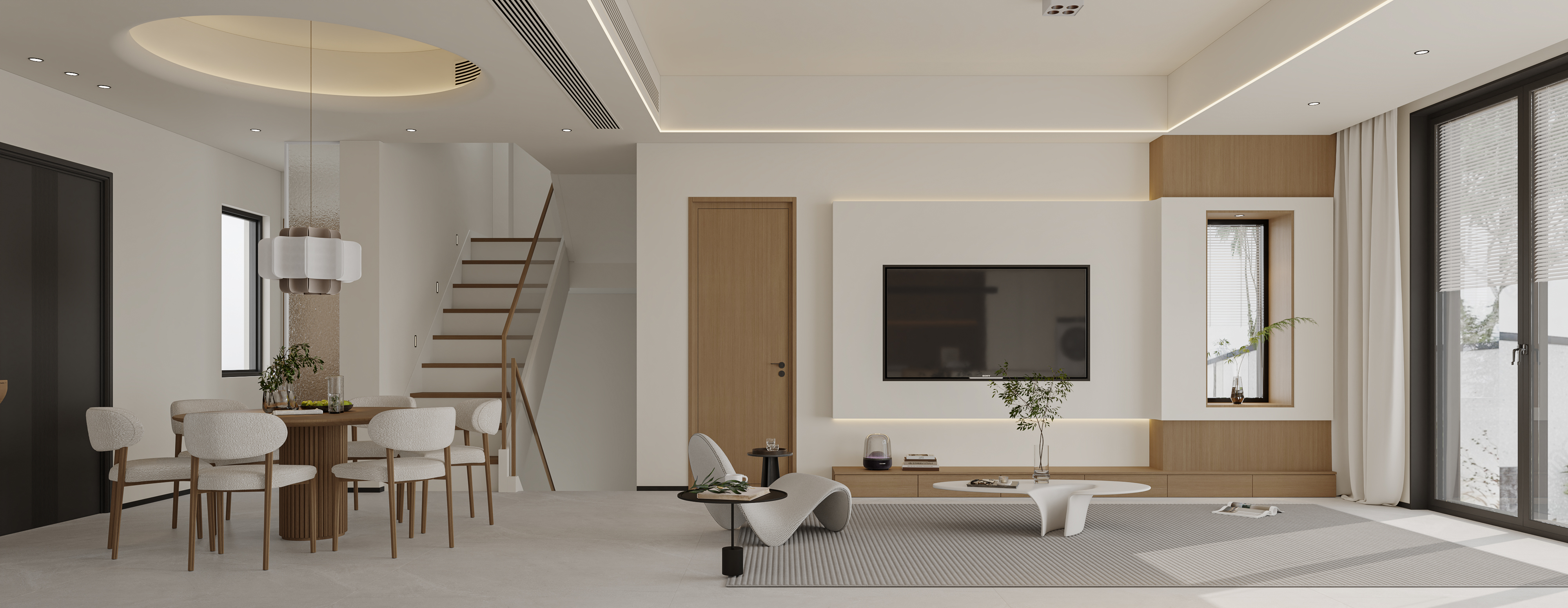 绘感视觉设计——现代简约客餐厅叠墅案例-0