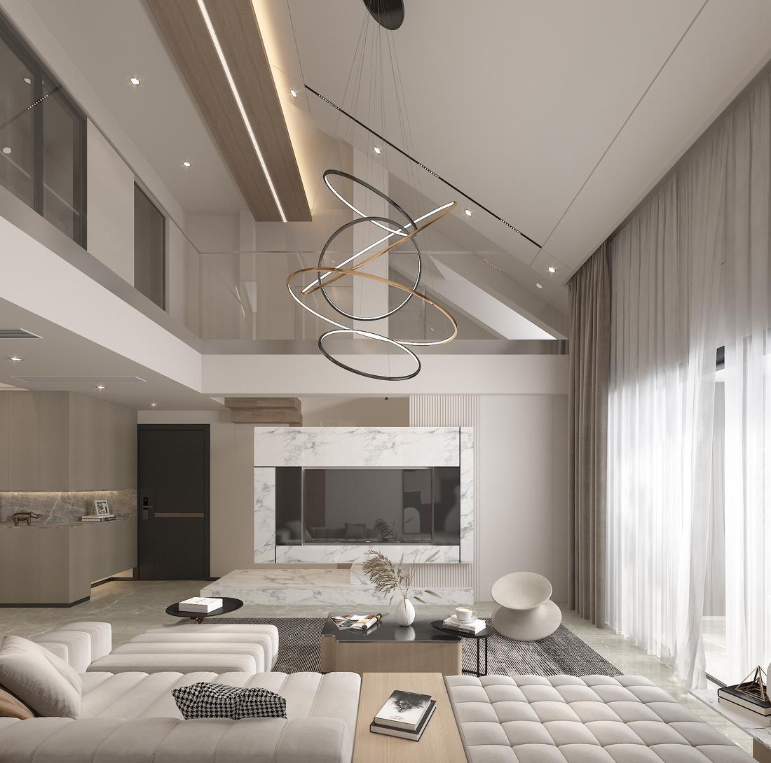 现代轻奢复式楼设计-4