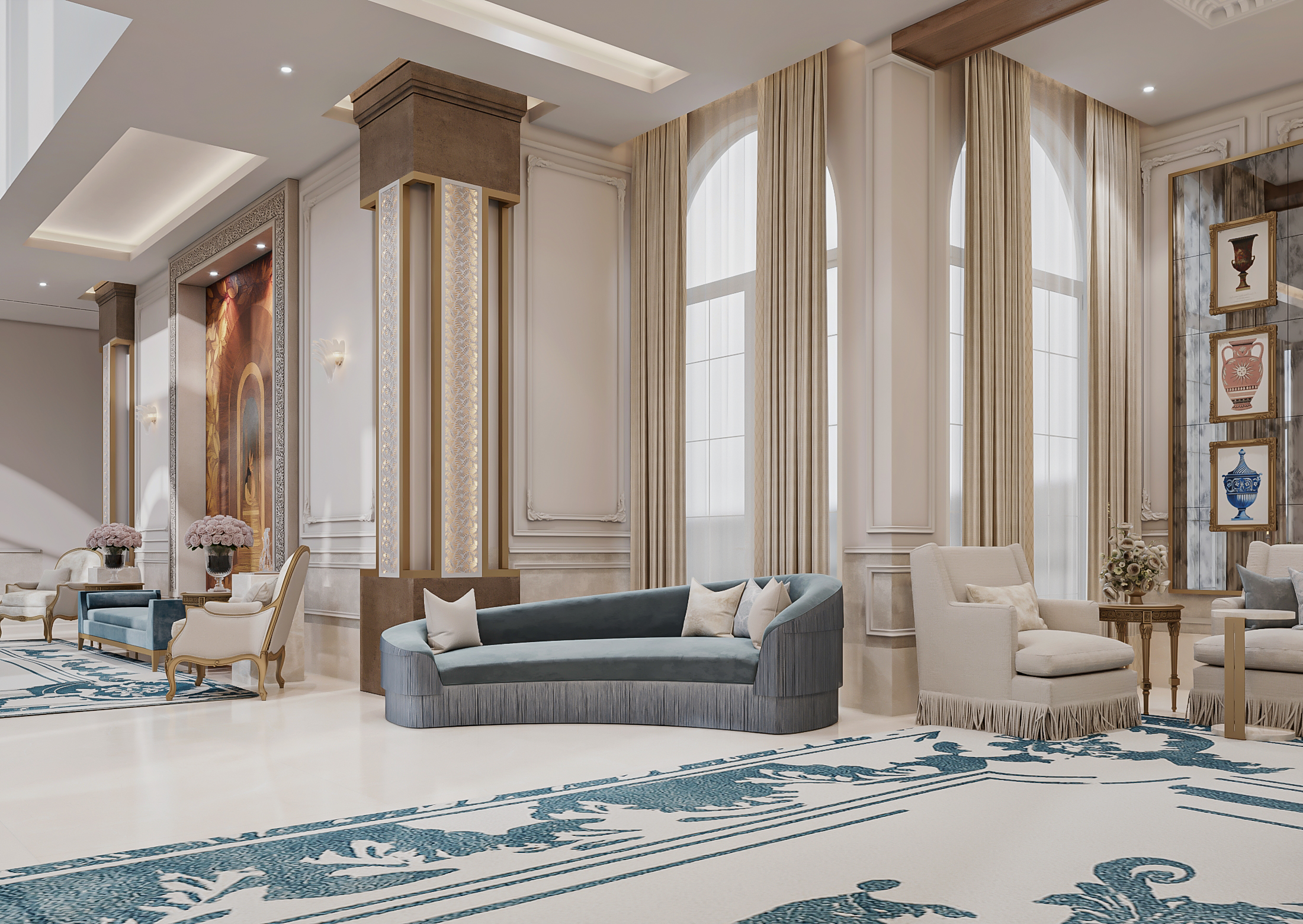 Classic Entrance With Unique Furniture , Men Majlis-10