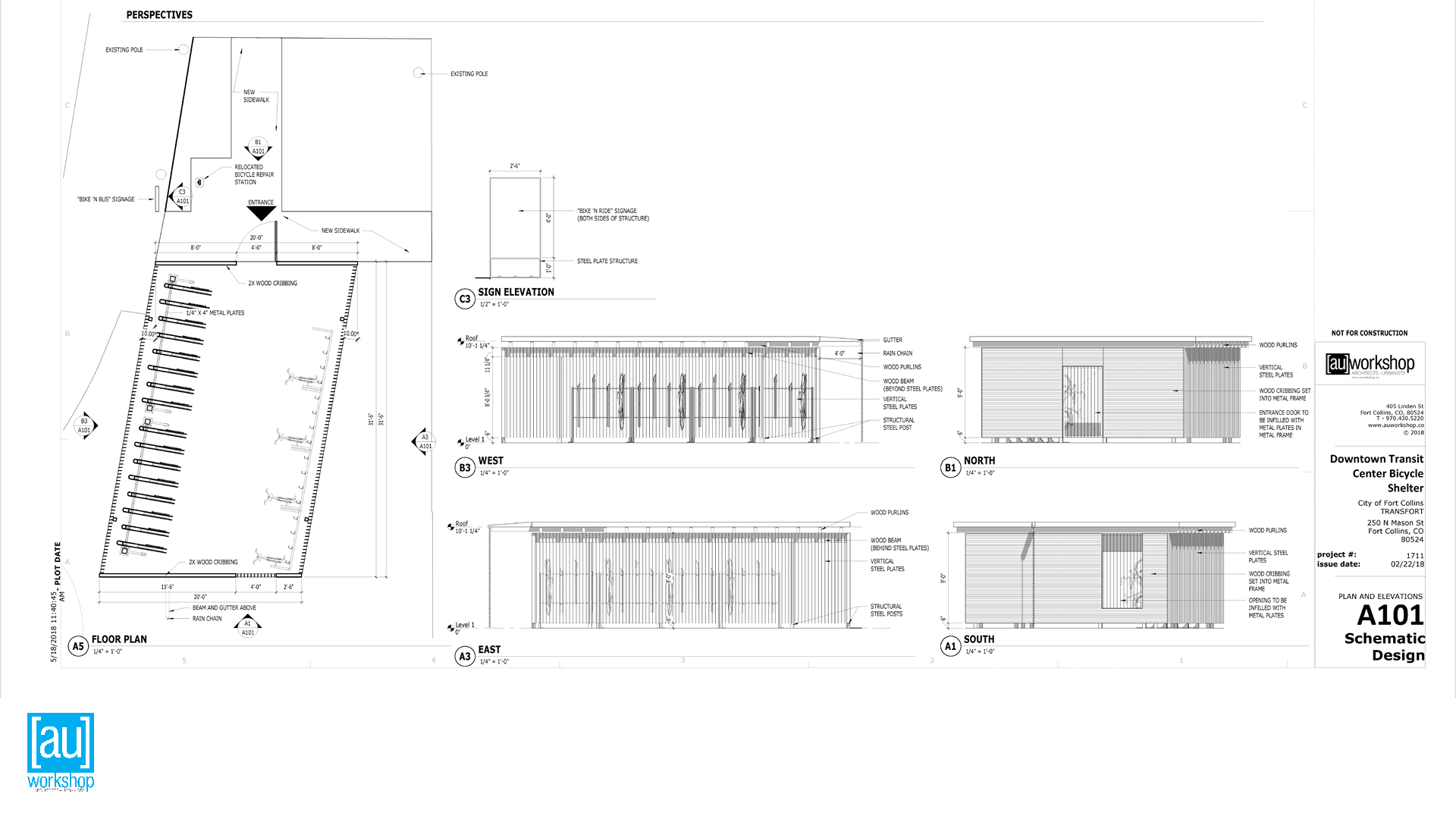 北公交枢纽站自行车棚丨United StatesFort Collins-12