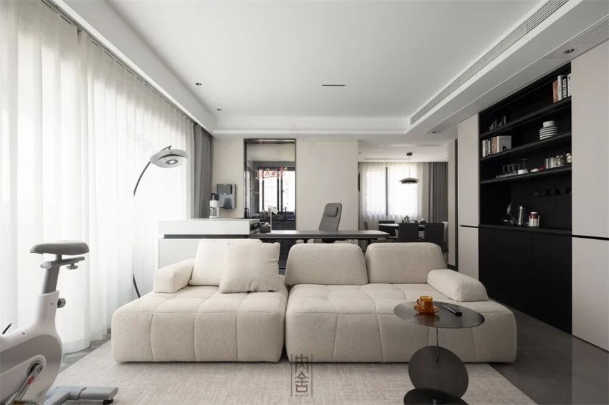 内舍软装丨125㎡现代风四室改两室,放大视野,实现储物自由!-14