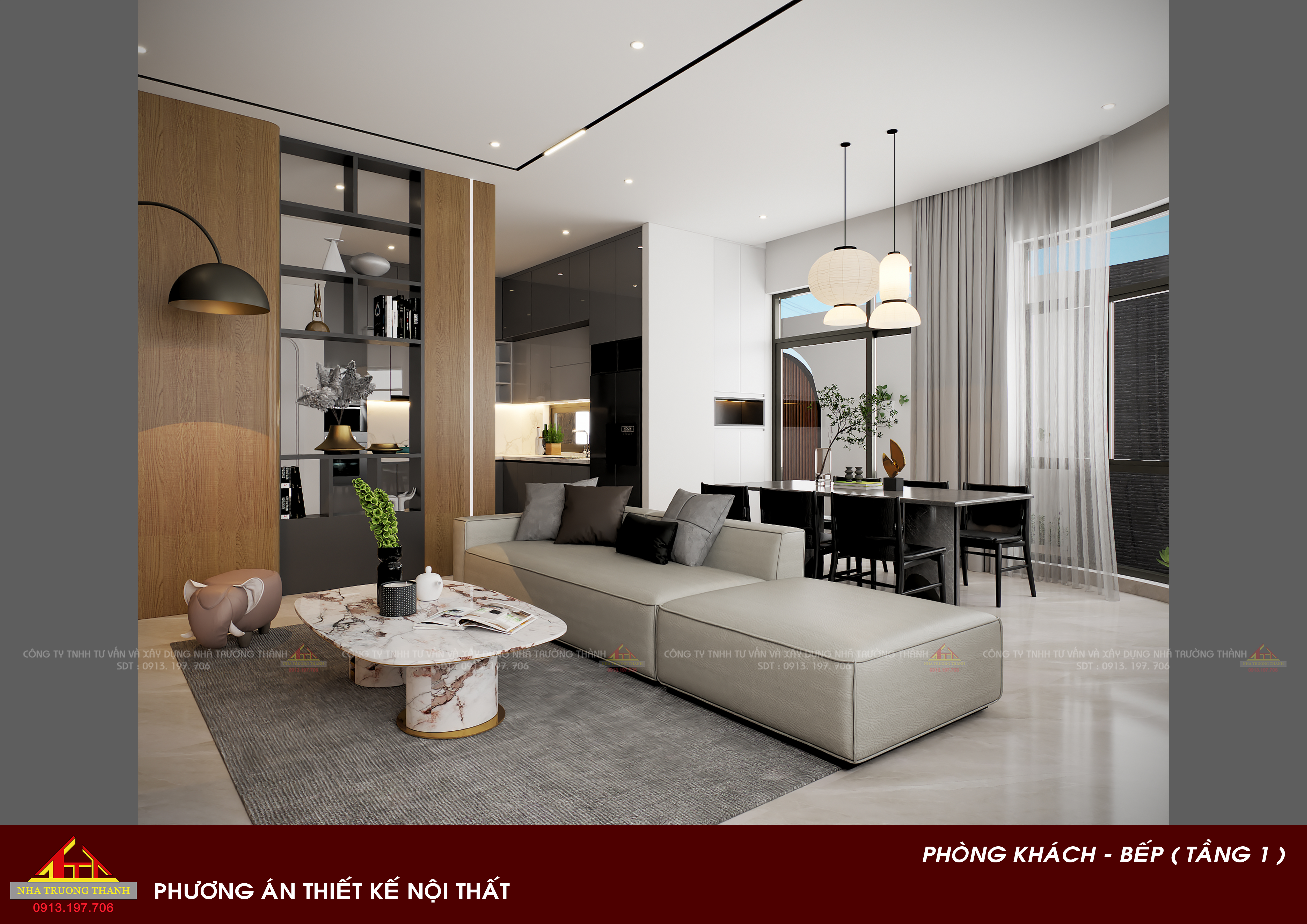 Thiết kế kiến trúc, nội thất nhà phố 2 mặt tiền-1