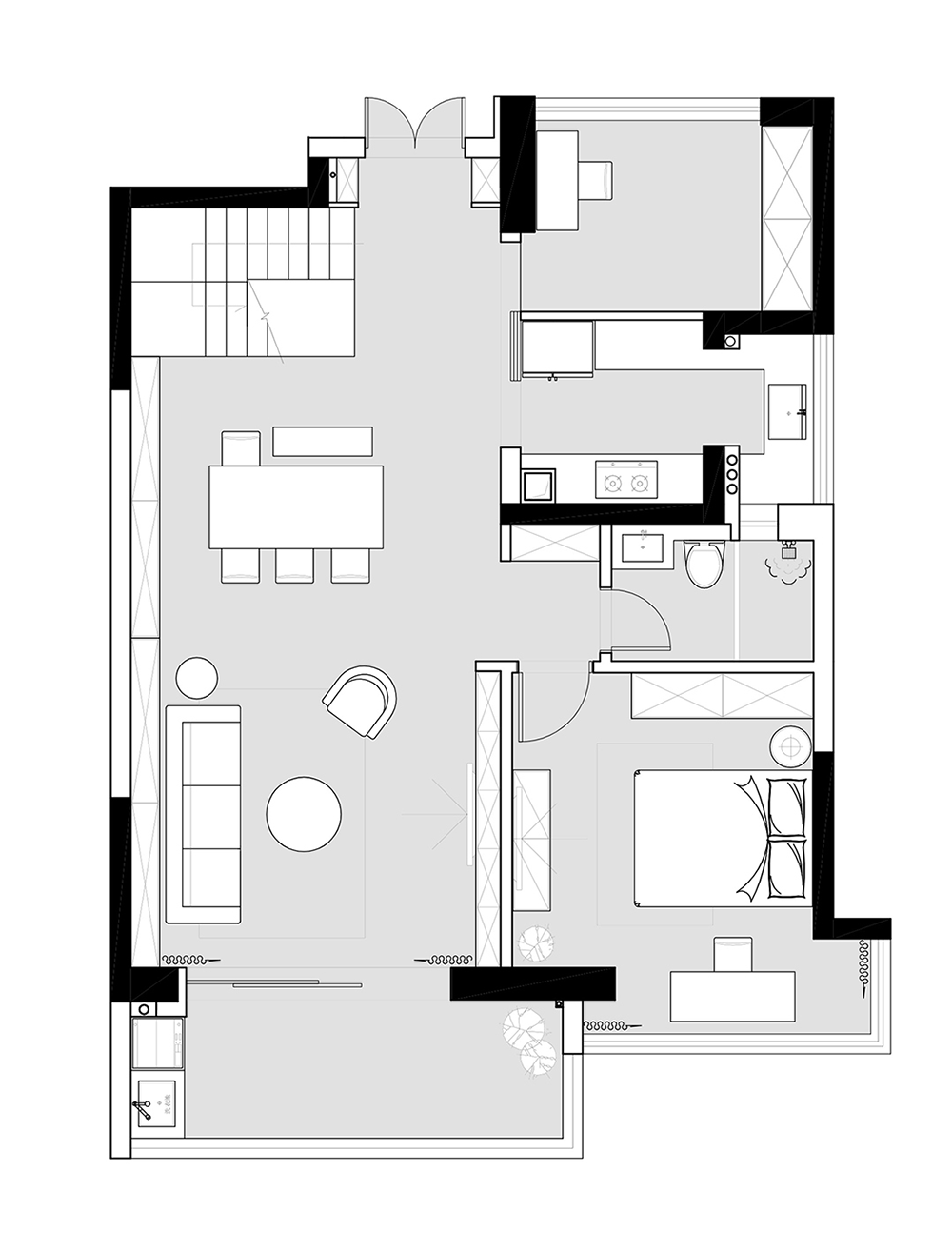 极简黑白,打造轻盈自在的生活空间丨中国淮安丨CX.D 辰夏空间规划-57