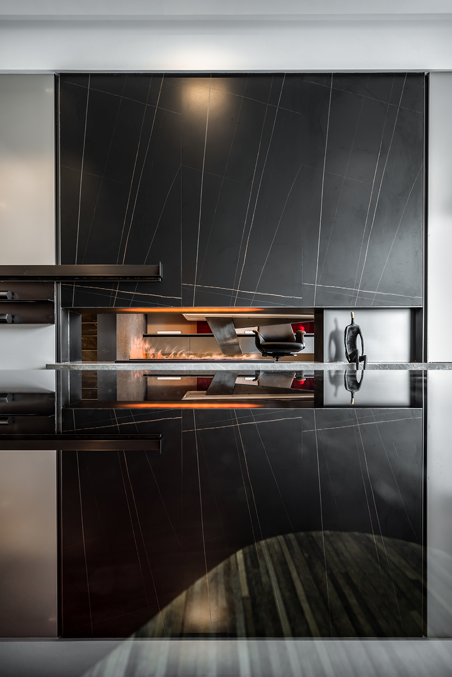 金泰中央公园上叠样板间 | 231㎡气质高级黑,简约时尚、格调十足!-4