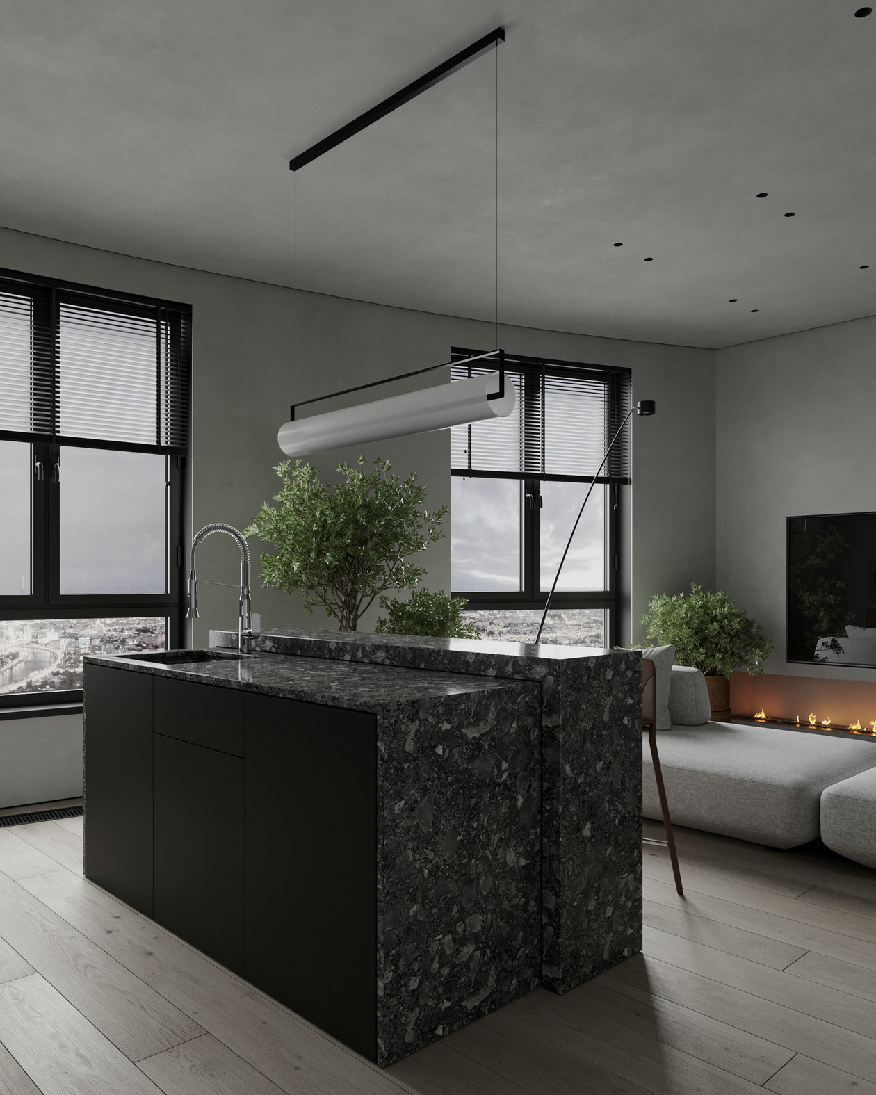 高级灰色系小空间公寓设计-9