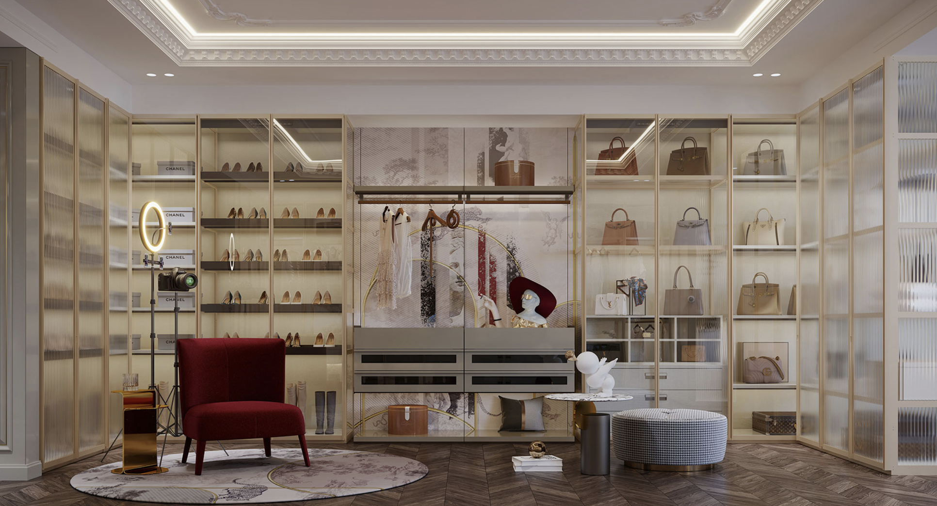 女性主张现代奢华住宅空间-12