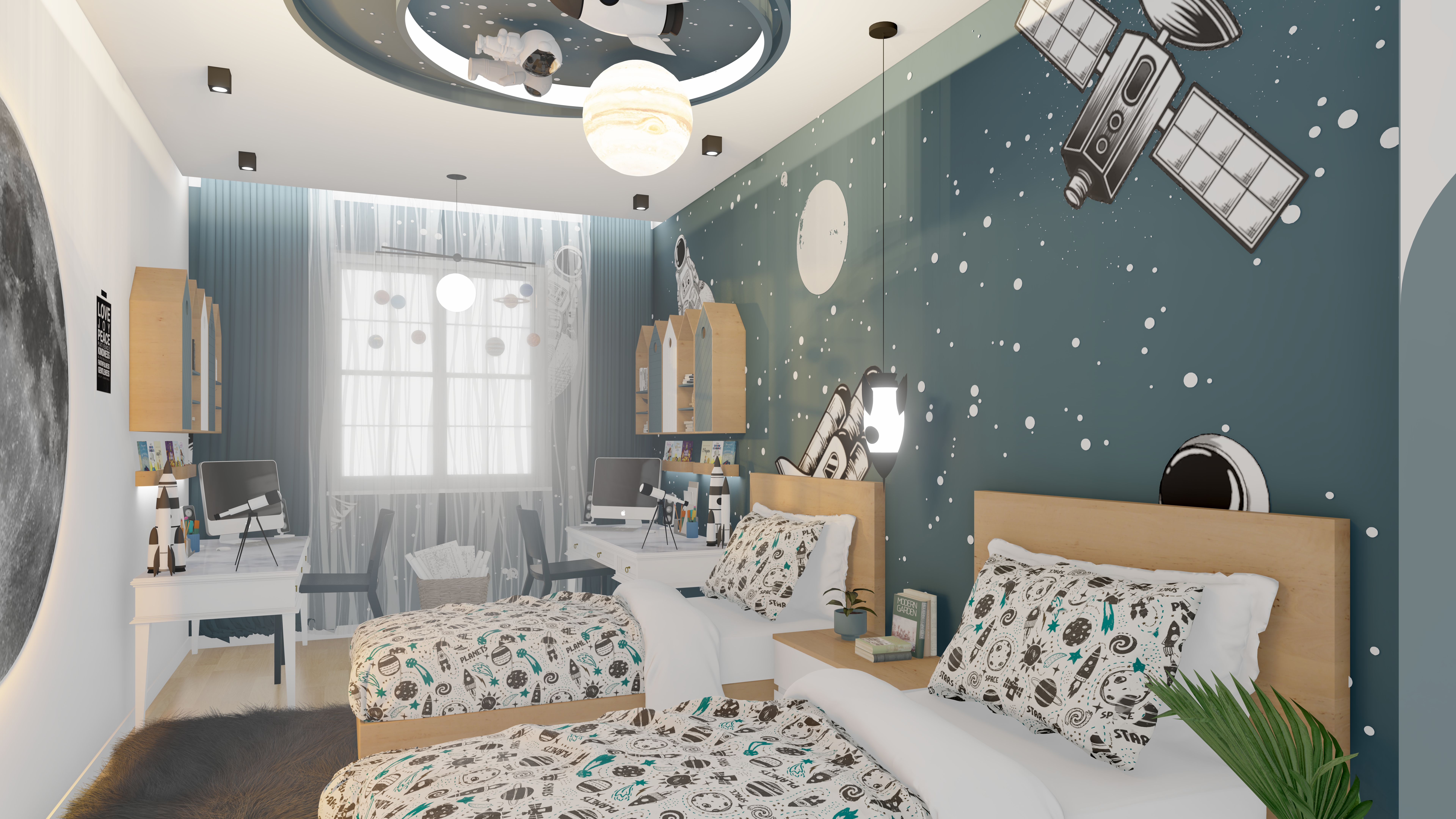 BEDROOM INTERIOR 2-BOYS SPACE THEME-1