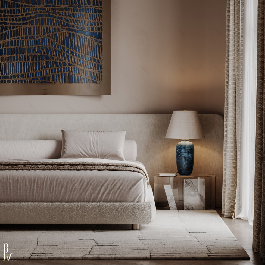 主卧室丨沙特阿拉伯丨Black N White-10