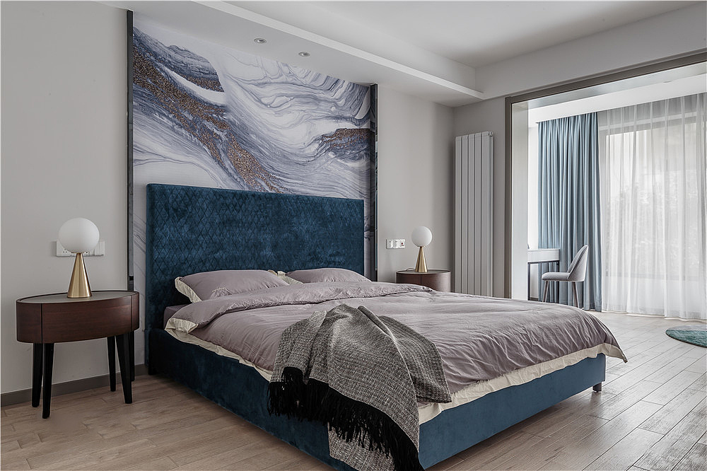 现代简约客厅，石材与木饰面的质感碰撞-6