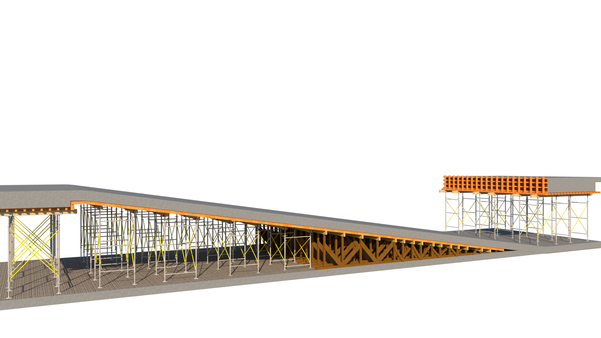 Falsework Acrow V-shore Frame and LVL Main & secondary-16