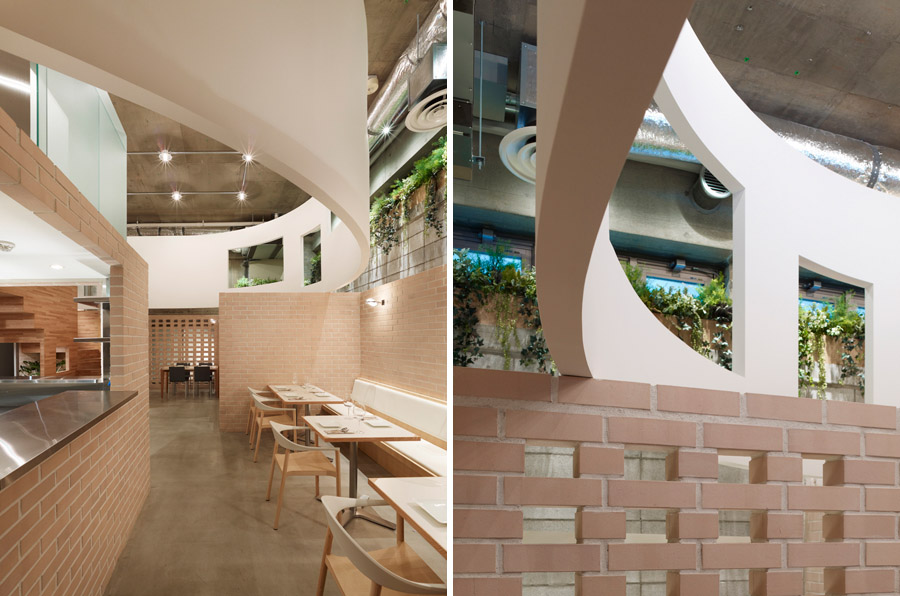 东京半地下有机餐厅,层高 4.39 米的空间魔法-24