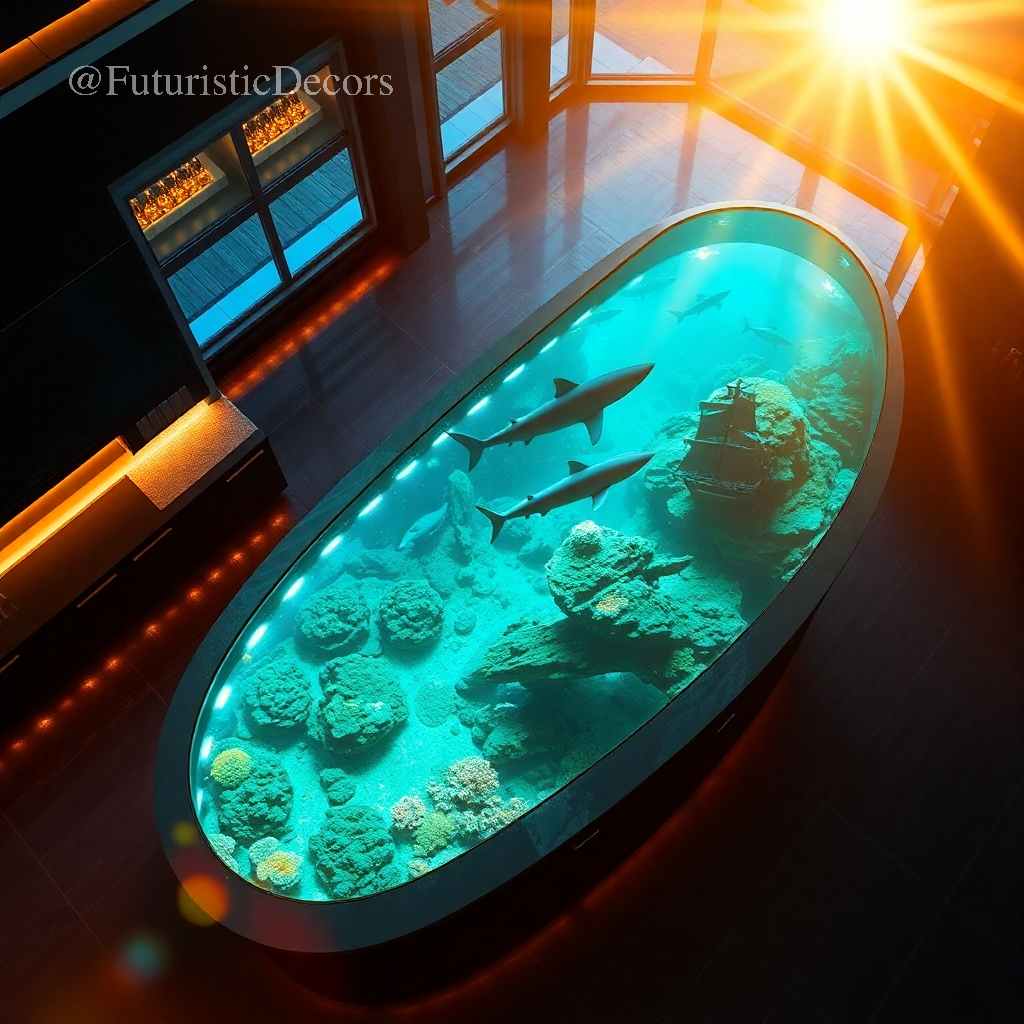 鲨鱼水族馆厨房岛设计丨FuturisticDecors-136