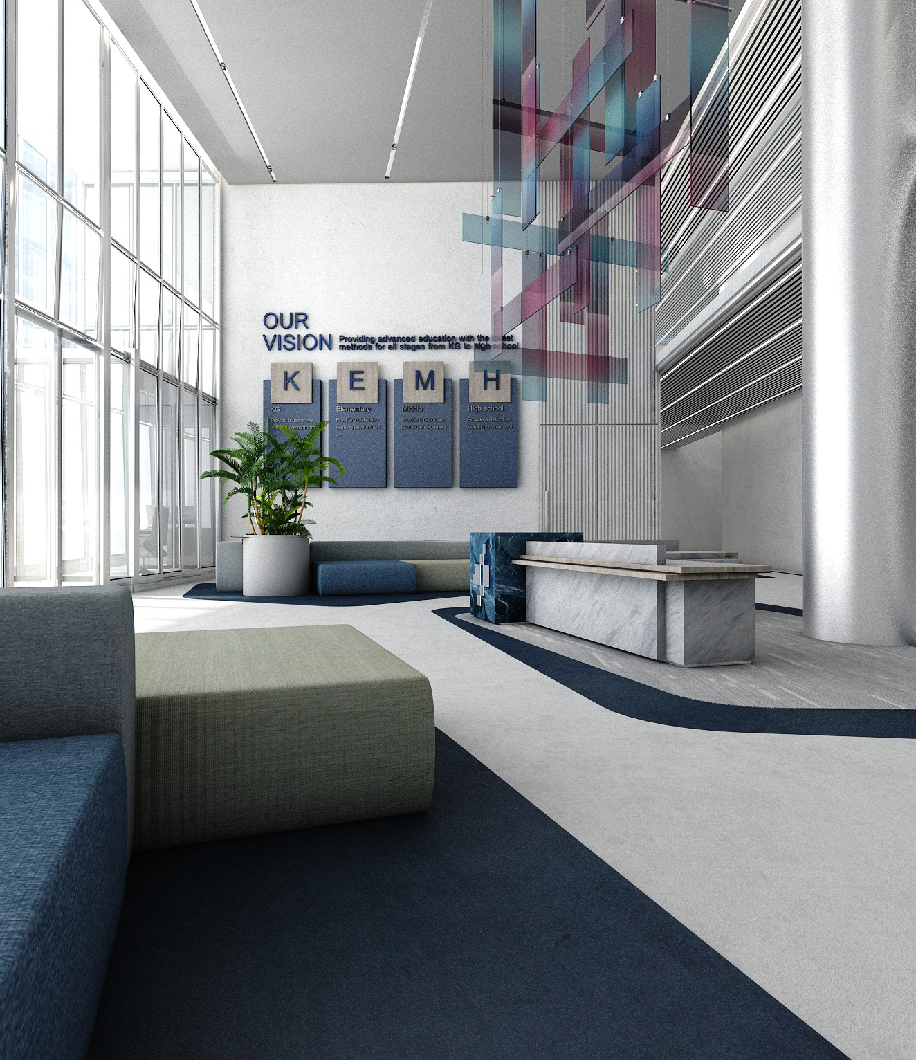 蓝色色调学校入口-9