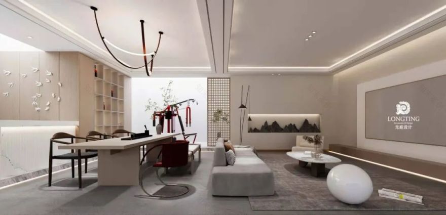 国贸仁皇新中式别墅设计丨龙庭设计-45