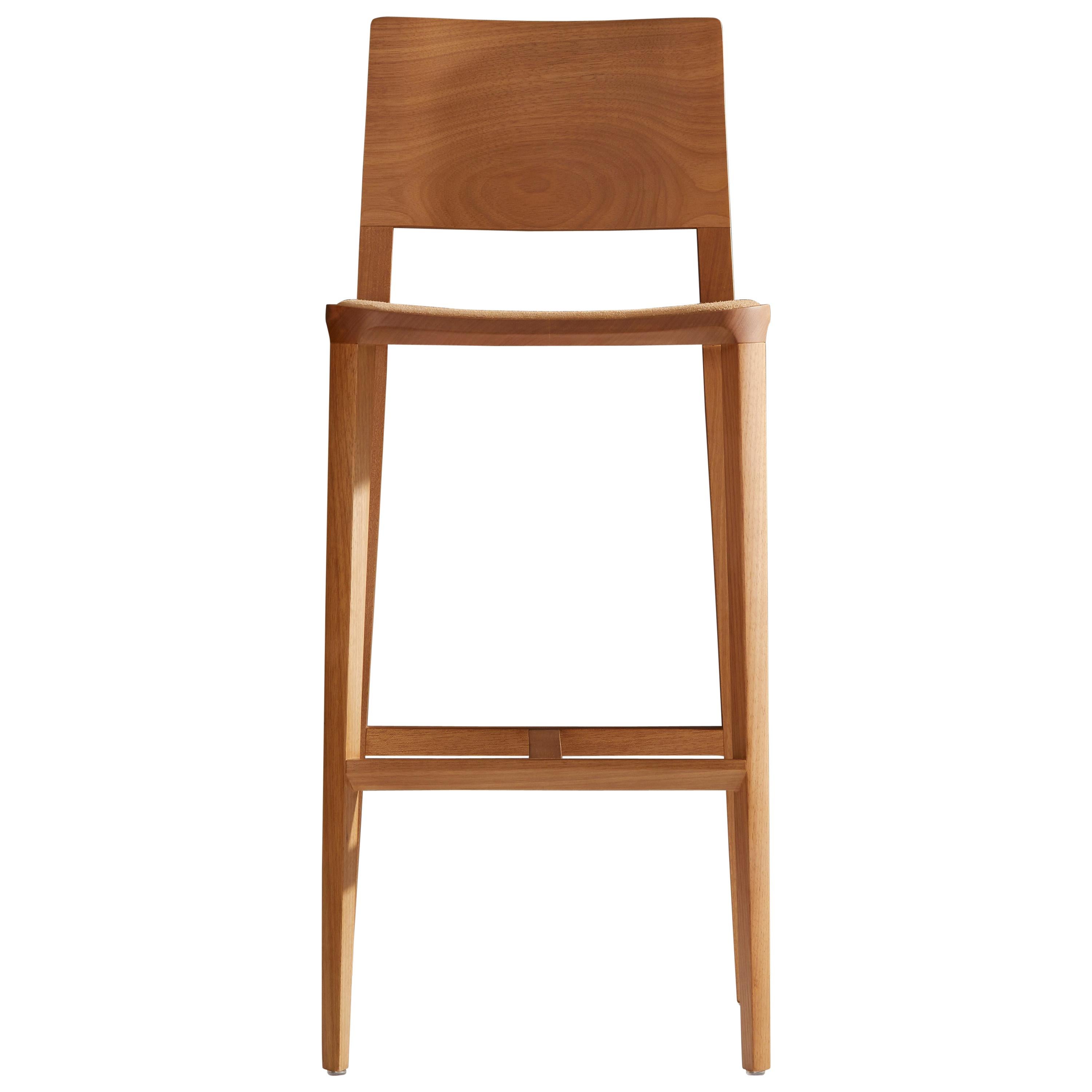 Minimalist Style, Stool in Natural Solid Wood For Sale at 1stDibs-1