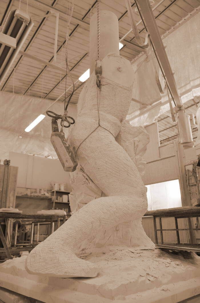 Scultura Atlante tuttotondo in marmo Bianco Carrara | Arte2000-27