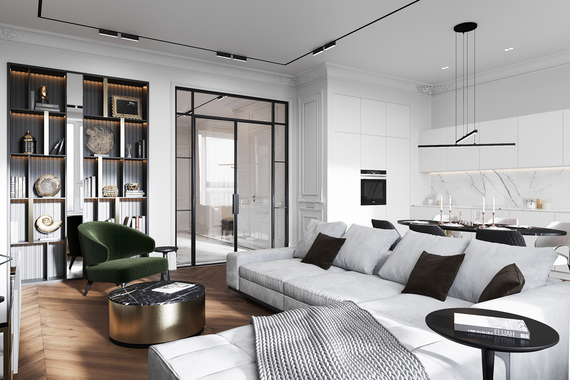 黑白魔盒 · 100㎡现代都市家居设计-6