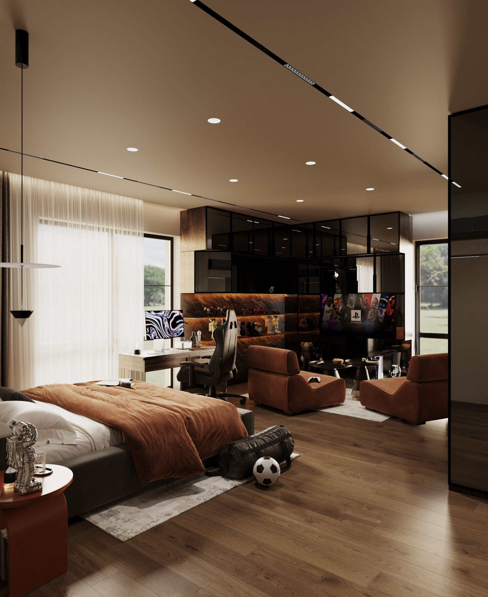 青少年男孩的卧室和浴室丨Kateryna Pik-7