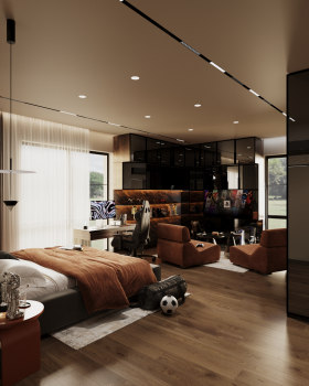 青少年男孩的卧室和浴室丨Kateryna Pik