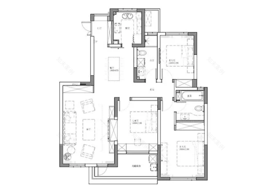 春日森林现代美式三居室-1