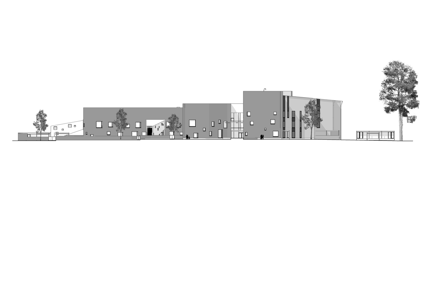 芬兰 Lehtikangas 学校、图书馆和幼儿园的多功能设计-52