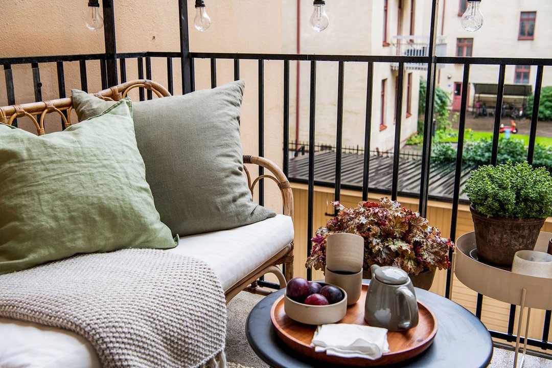 瑞典现代公寓 | 优雅室内与阳台烧烤的完美平衡-13