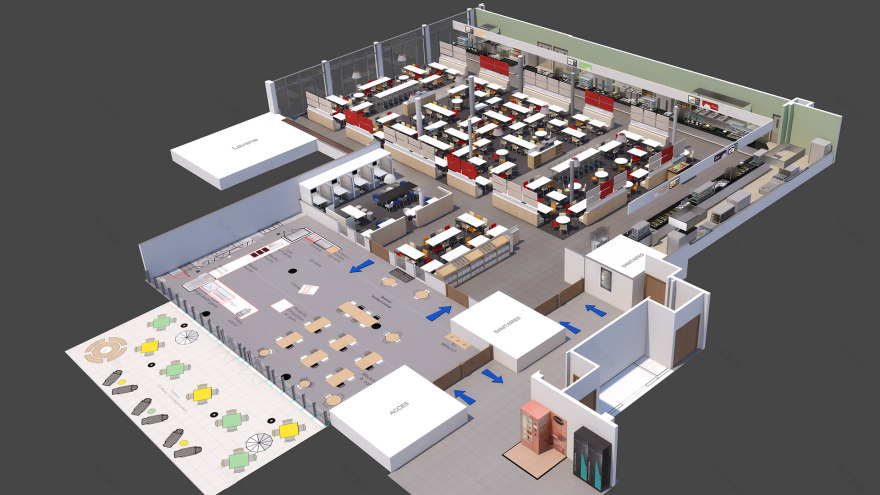 Restaurant Axonometric Studies - 3D Plans (Archive)-24