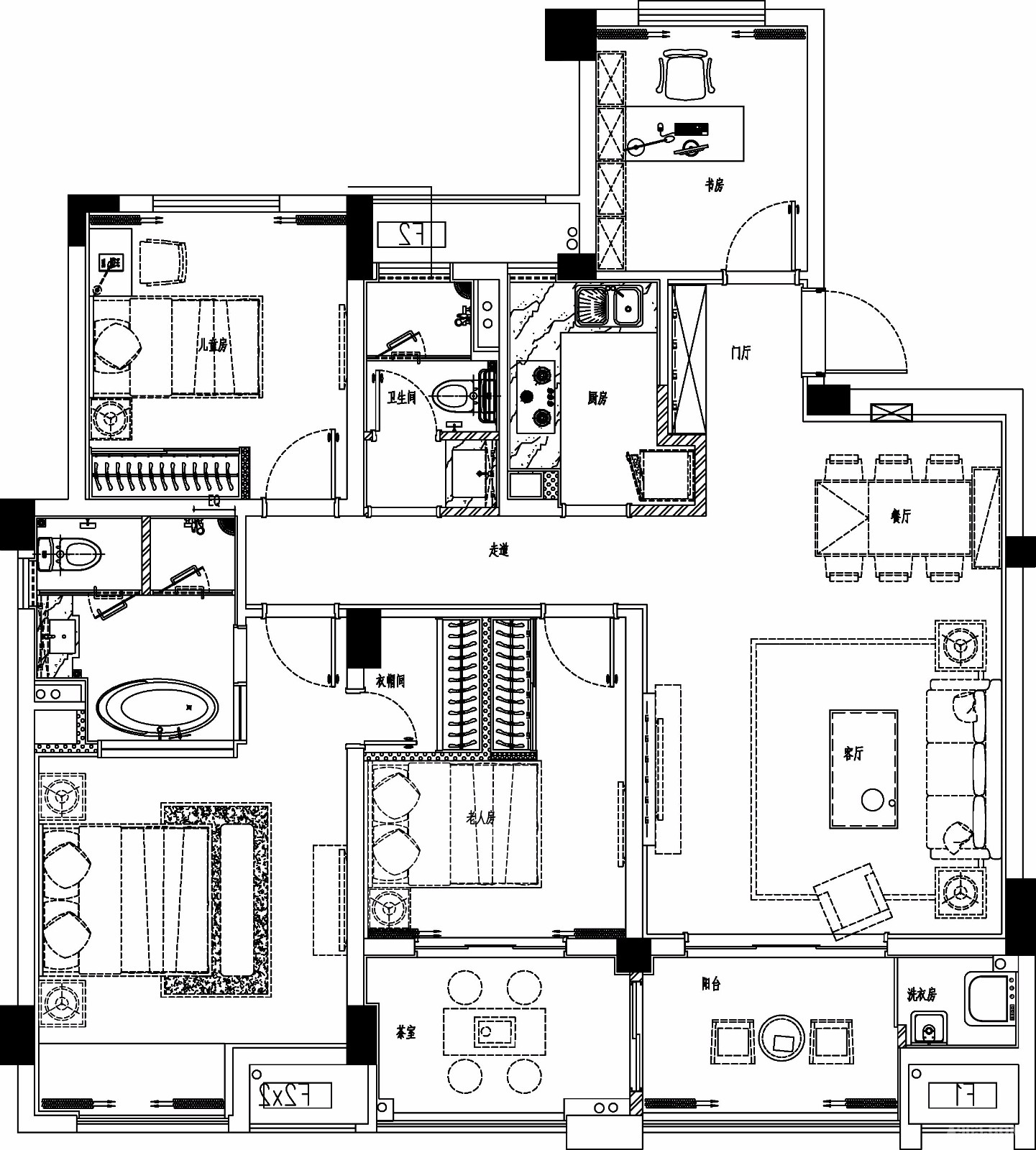 华宇集团 · 苏州 · 林泉雅致124户型软装设计  上海思过半装饰设计有限公司-37