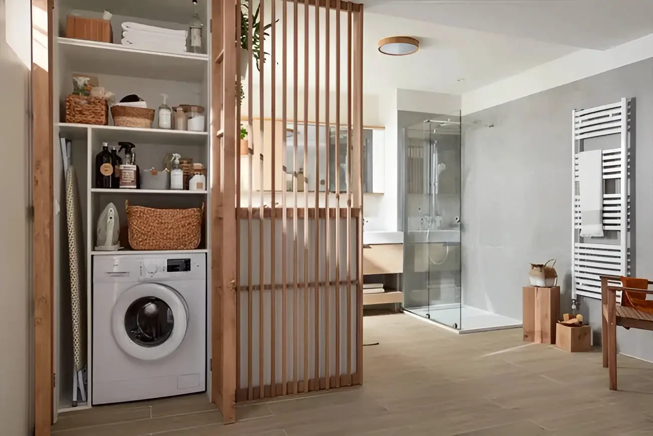 自然风格迷你洗衣间，实现家庭多功能设计-3