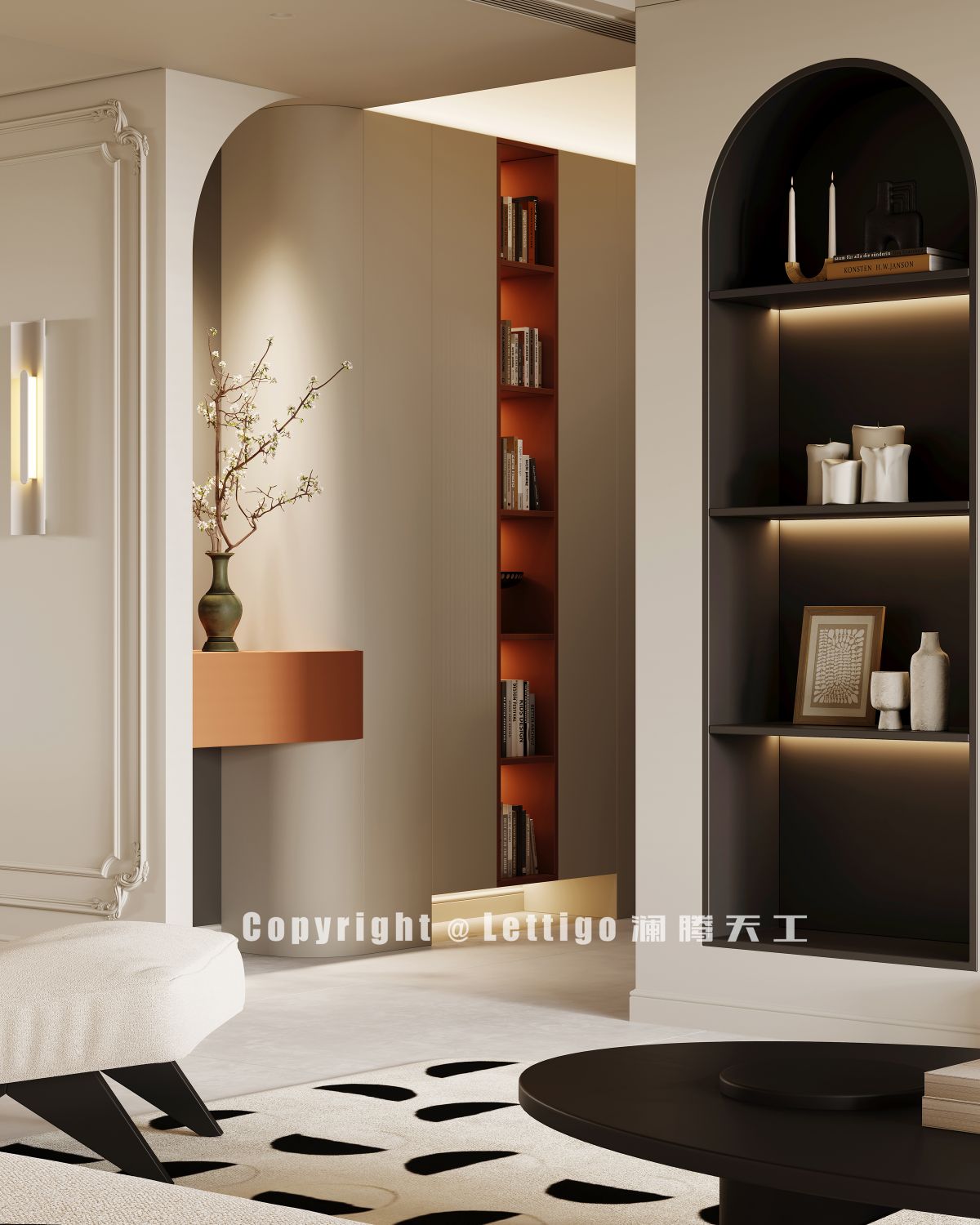 现代法式奶油家装，纯净柔和的高颜值空间-3