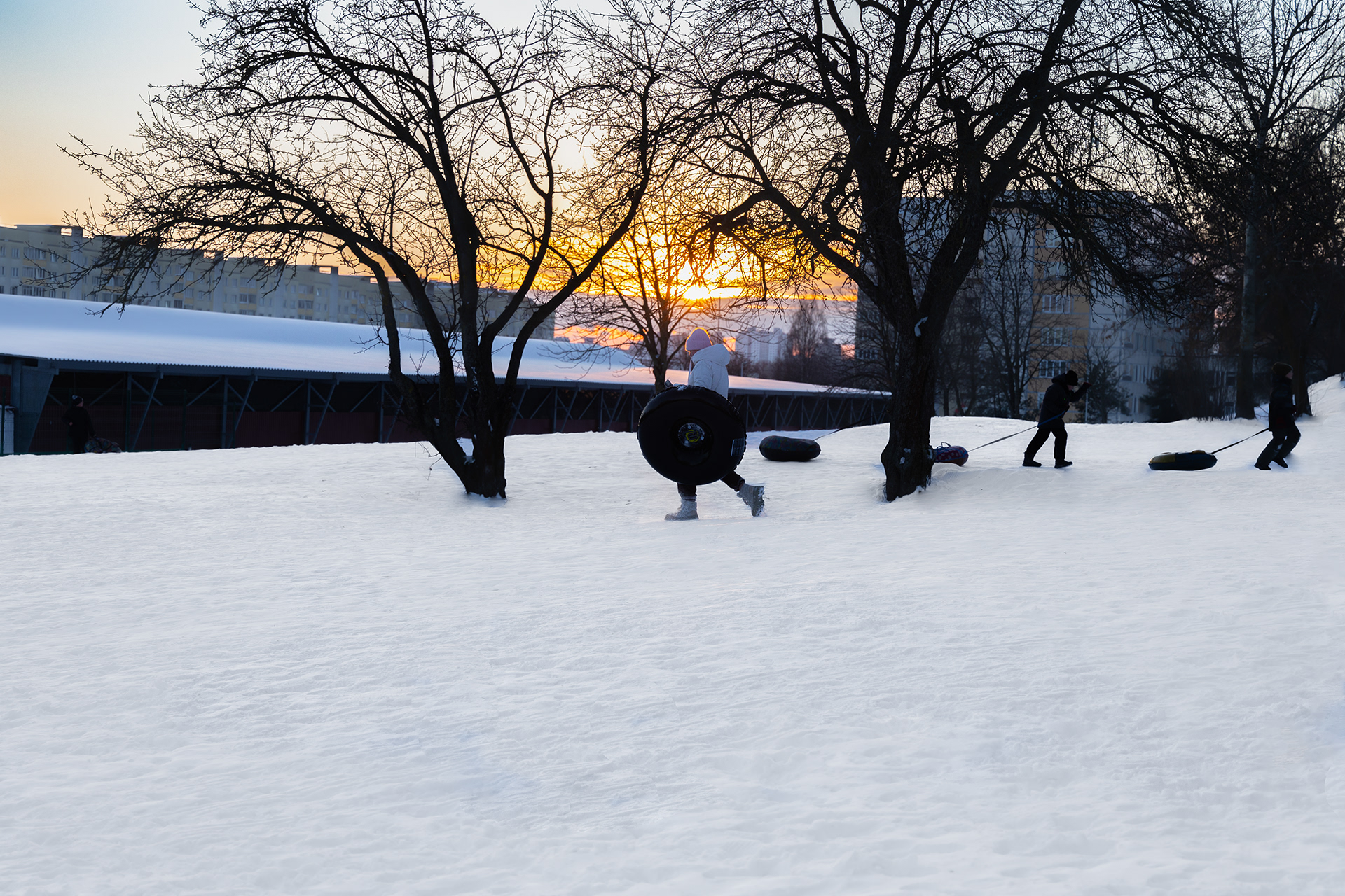 Зимой на горке. In winter on the hill.-6