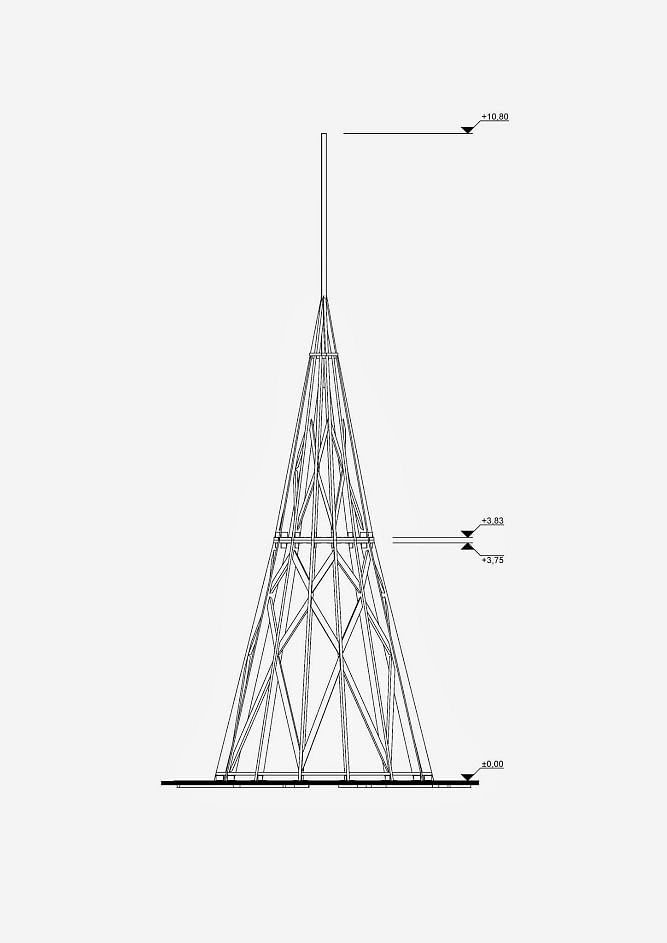 Hello Wood 布达佩斯 11 米高雪橇圣诞树装置丨匈牙利布达佩斯-33