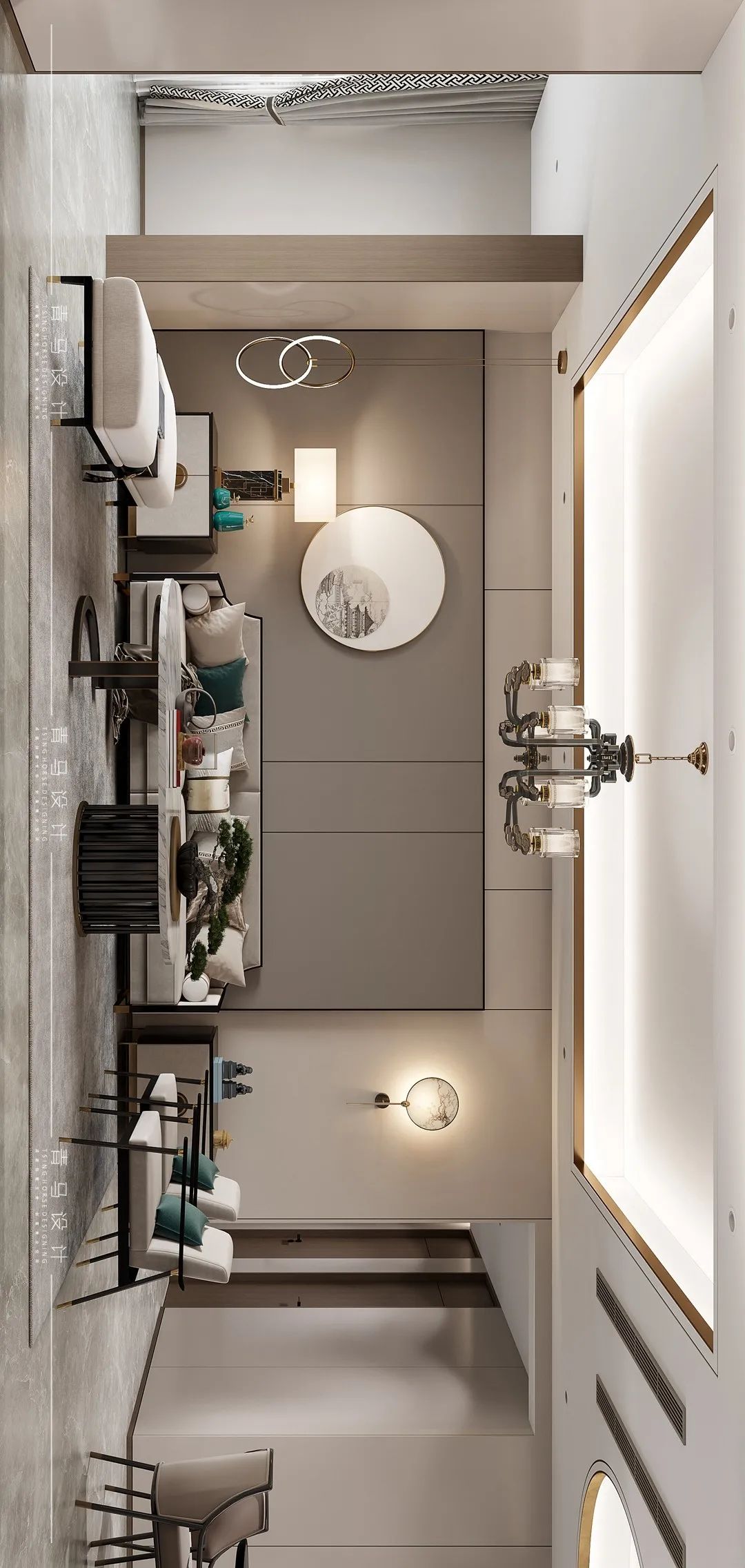 玉泉苑新中式别墅设计丨中国咸阳丨青马别墅空间设计-47